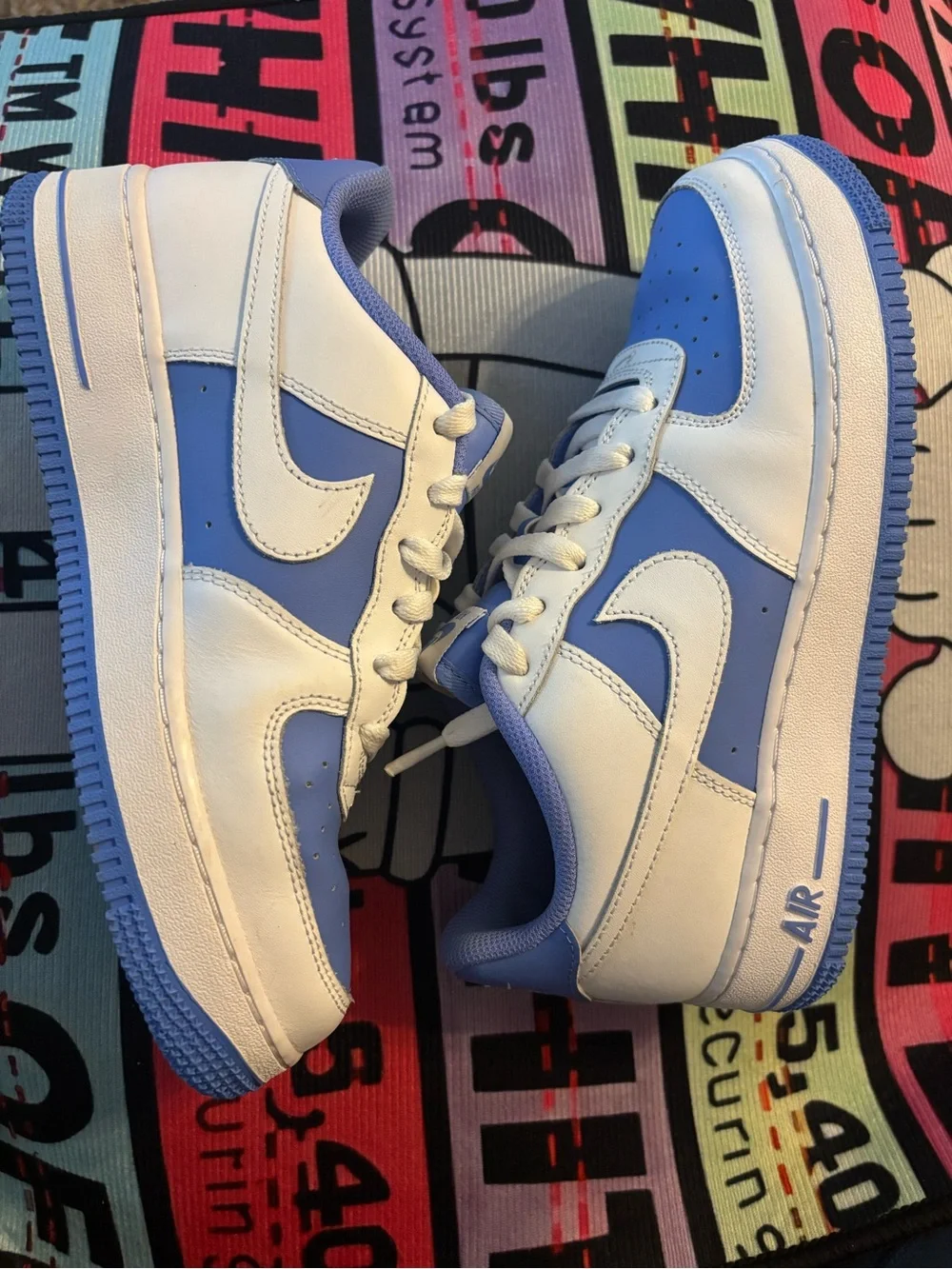 Nike Air Force 1 Low White and Light Blue (Kids)